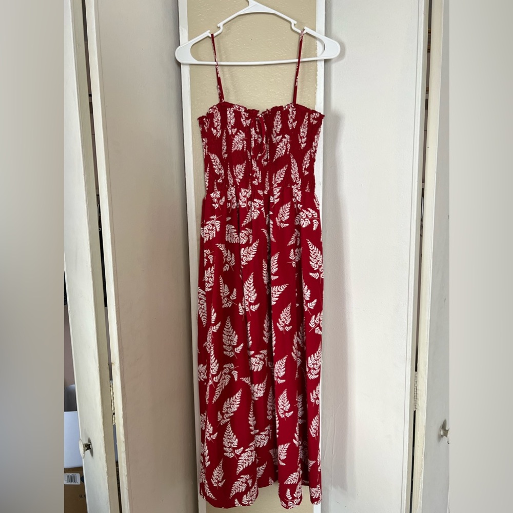 Red Hawaiian style dress